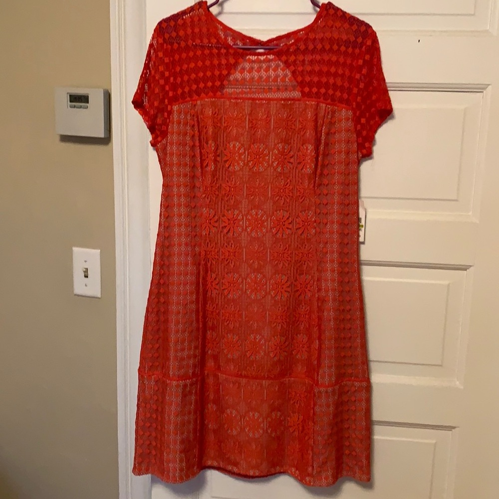 Red lace dress